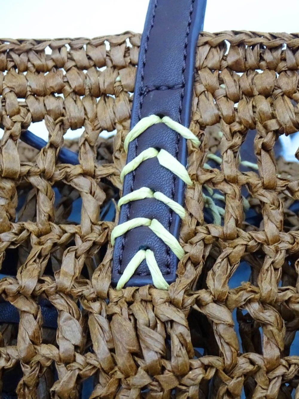 SAM EDELMAN Lizzie Raffia Tote in Dark Brown Color - Picture 7 of 7